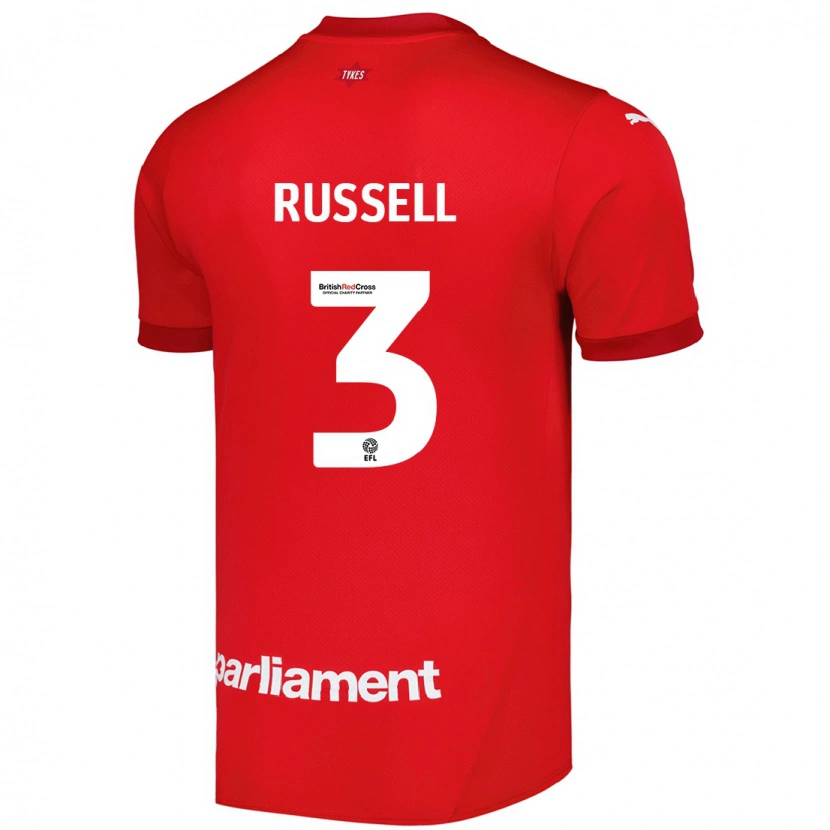 Danxen Niño Camiseta Jon Russell #3 Rojo 1ª Equipación 2024/25 La Camisa