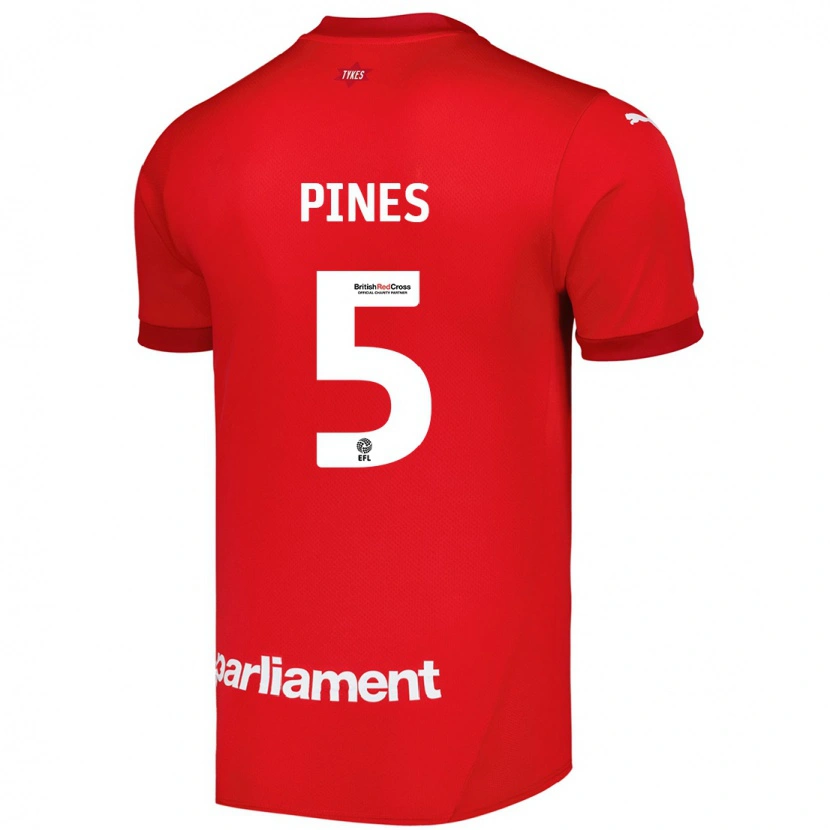 Danxen Niño Camiseta Donovan Pines #5 Rojo 1ª Equipación 2024/25 La Camisa