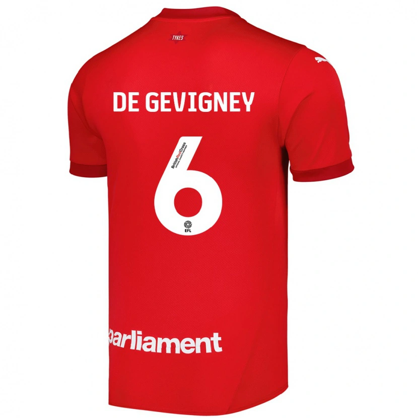 Danxen Niño Camiseta Maël De Gevigney #6 Rojo 1ª Equipación 2024/25 La Camisa