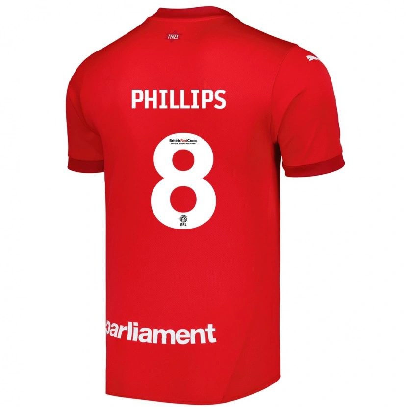 Danxen Niño Camiseta Adam Phillips #8 Rojo 1ª Equipación 2024/25 La Camisa