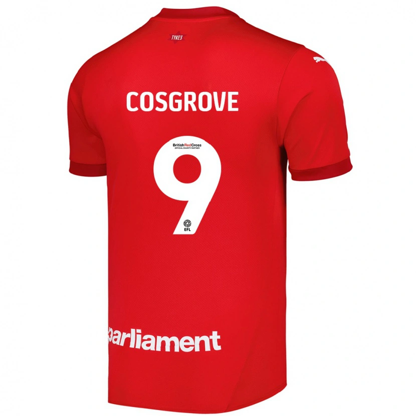 Danxen Niño Camiseta Sam Cosgrove #9 Rojo 1ª Equipación 2024/25 La Camisa