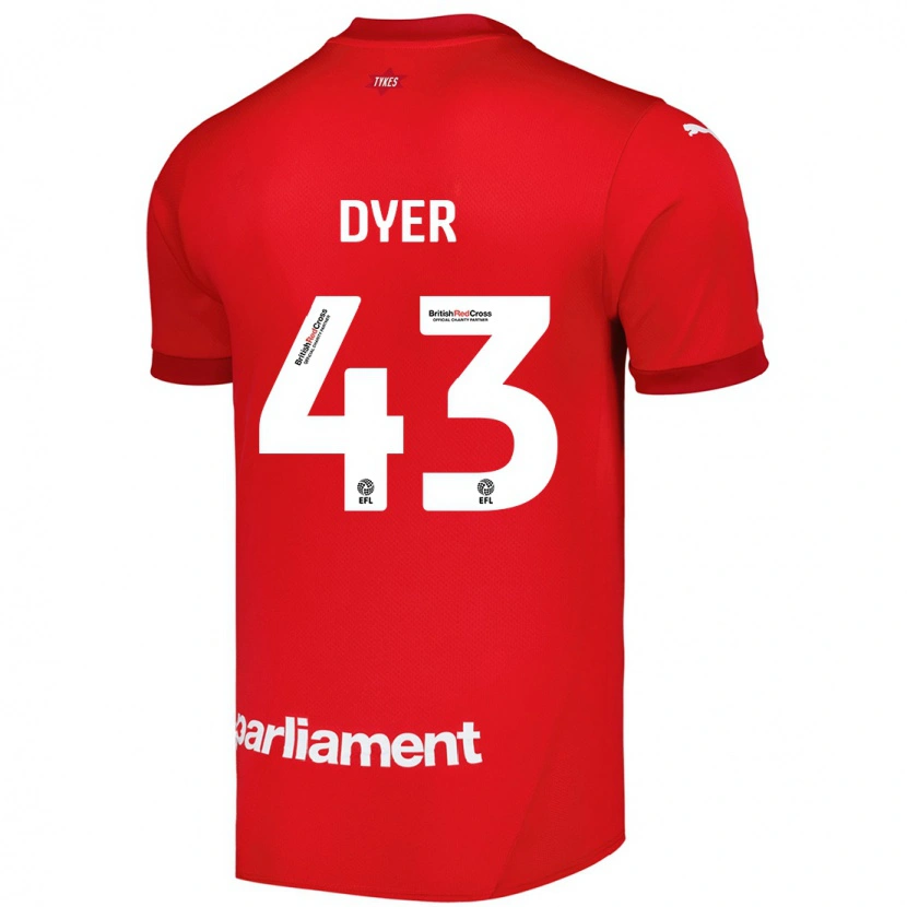 Danxen Niño Camiseta Josiah Dyer #43 Rojo 1ª Equipación 2024/25 La Camisa