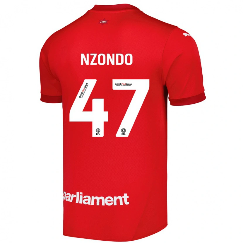 Danxen Niño Camiseta Emmaisa Nzondo #47 Rojo 1ª Equipación 2024/25 La Camisa