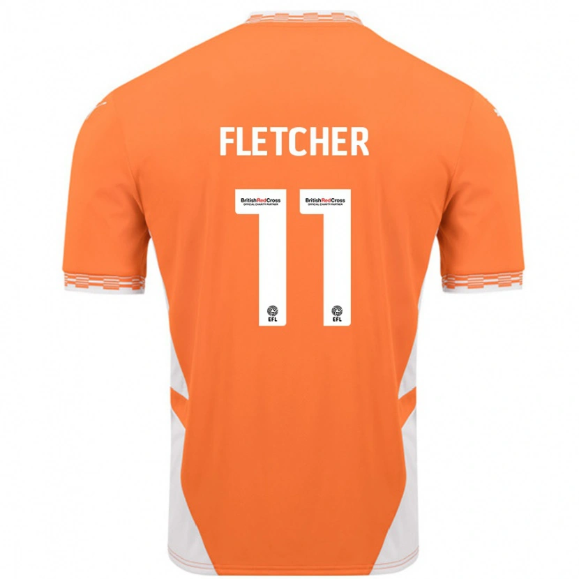 Danxen Niño Camiseta Ashley Fletcher #11 Naranja Blanco 1ª Equipación 2024/25 La Camisa