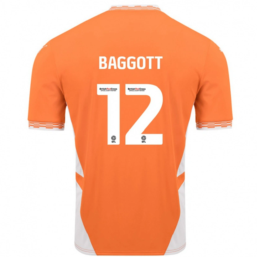 Danxen Niño Camiseta Elkan Baggott #12 Naranja Blanco 1ª Equipación 2024/25 La Camisa