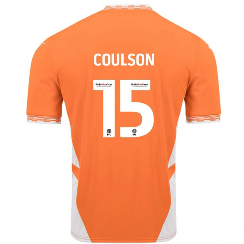 Danxen Niño Camiseta Hayden Coulson #15 Naranja Blanco 1ª Equipación 2024/25 La Camisa