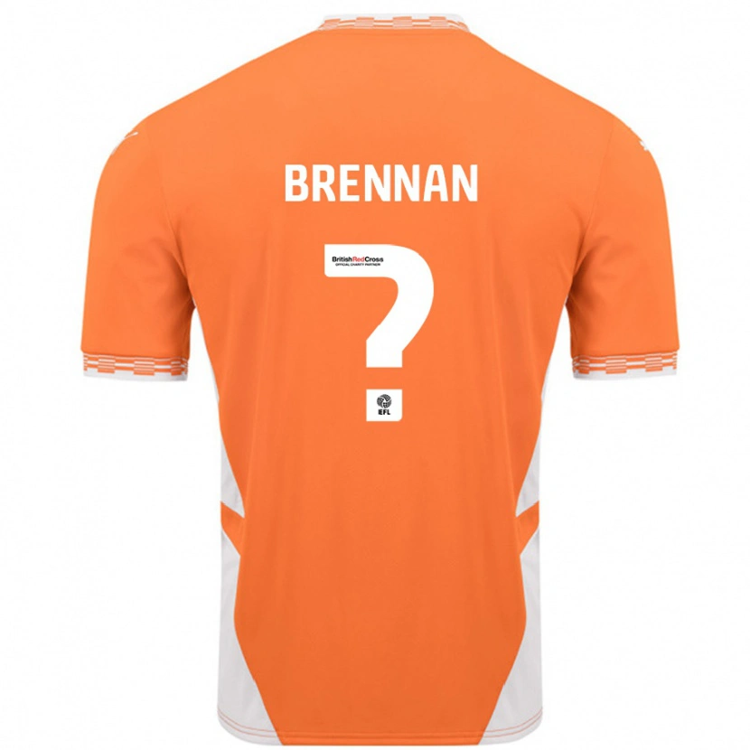 Danxen Niño Camiseta Emily Brennan #0 Naranja Blanco 1ª Equipación 2024/25 La Camisa