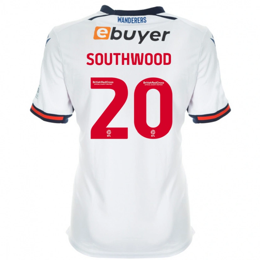 Danxen Niño Camiseta Luke Southwood #20 Blanco 1ª Equipación 2024/25 La Camisa