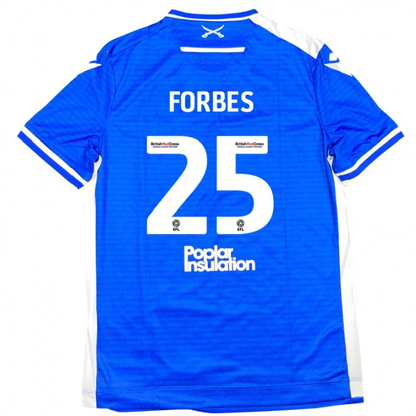 Danxen Niño Camiseta Michael Forbes #25 Azul Blanco 1ª Equipación 2024/25 La Camisa