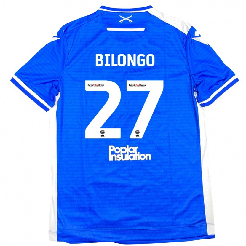 Danxen Niño Camiseta Bryant Bilongo #27 Azul Blanco 1ª Equipación 2024/25 La Camisa