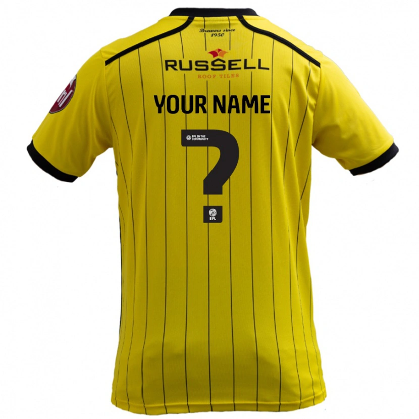 Danxen Niño Camiseta Su Nombre #0 Amarillo 1ª Equipación 2024/25 La Camisa