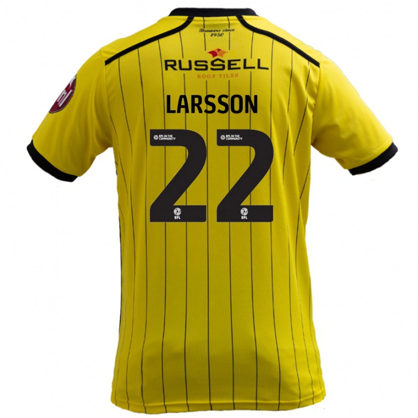 Danxen Niño Camiseta Julian Larsson #22 Amarillo 1ª Equipación 2024/25 La Camisa