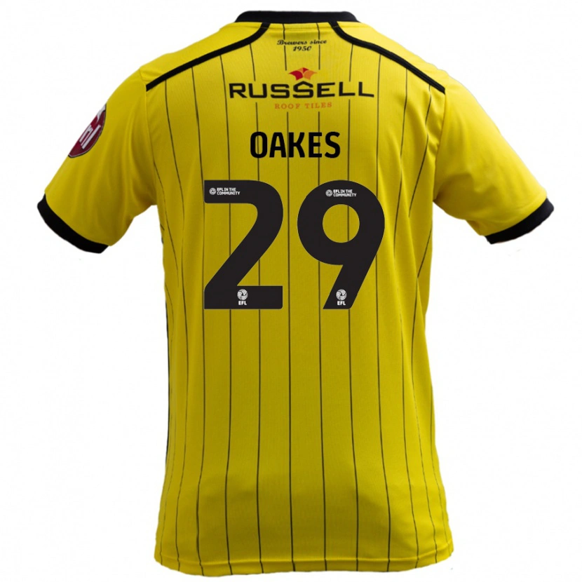 Danxen Niño Camiseta Toby Oakes #29 Amarillo 1ª Equipación 2024/25 La Camisa