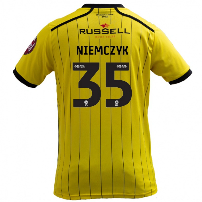 Danxen Niño Camiseta Jakub Niemczyk #35 Amarillo 1ª Equipación 2024/25 La Camisa