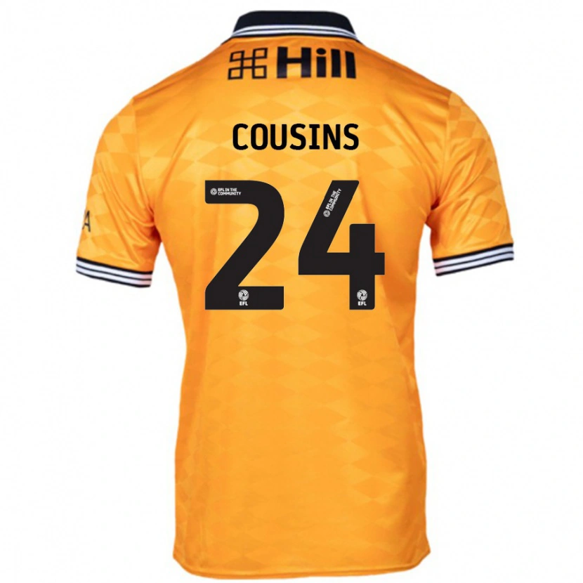 Danxen Niño Camiseta Jordan Cousins #24 Naranja 1ª Equipación 2024/25 La Camisa