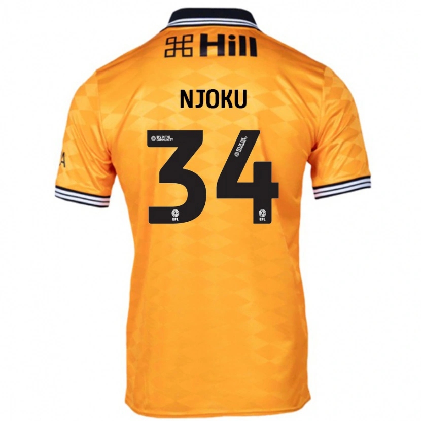 Danxen Niño Camiseta Brandon Njoku #34 Naranja 1ª Equipación 2024/25 La Camisa