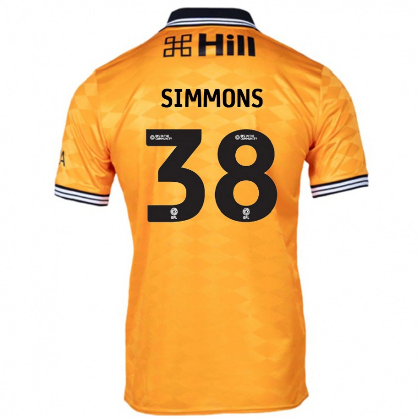 Danxen Niño Camiseta Bella Simmons #38 Naranja 1ª Equipación 2024/25 La Camisa