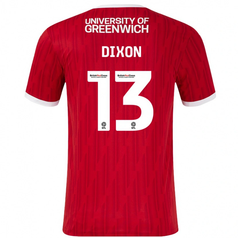 Danxen Niño Camiseta Kaheim Dixon #13 Rojo Blanco 1ª Equipación 2024/25 La Camisa