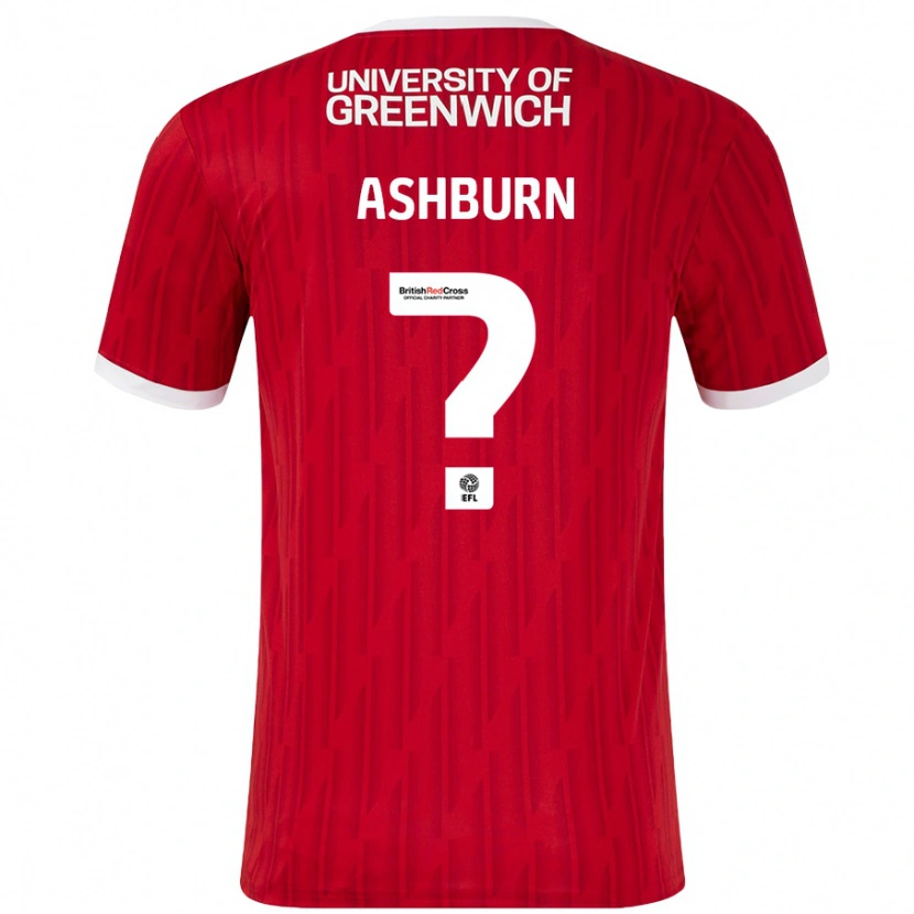 Danxen Niño Camiseta Luke Ashburn #0 Rojo Blanco 1ª Equipación 2024/25 La Camisa