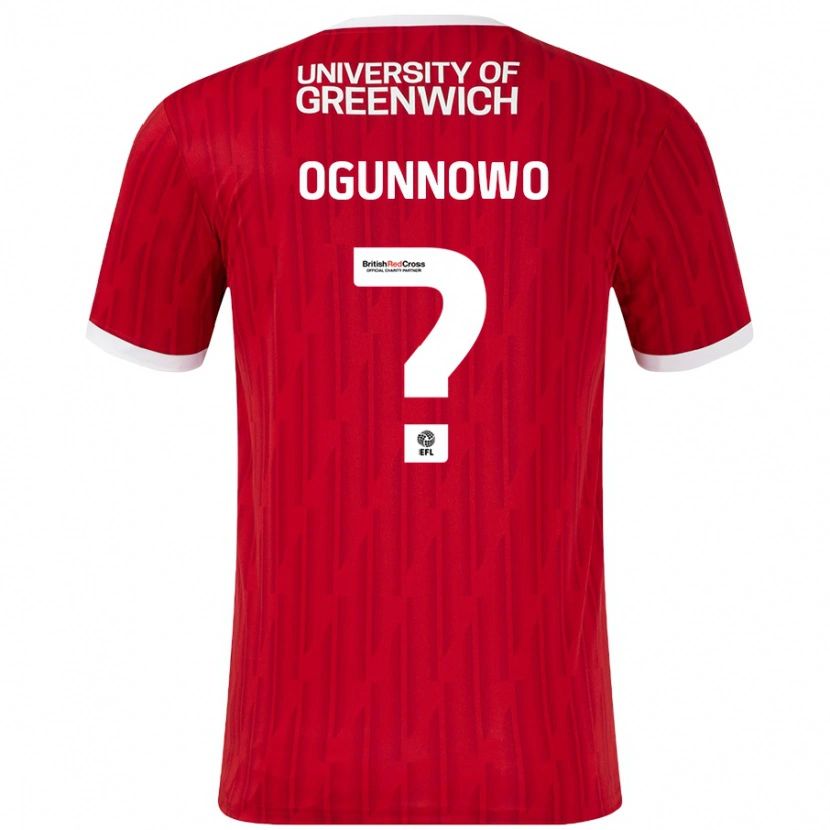 Danxen Niño Camiseta Joshua Ogunnowo #0 Rojo Blanco 1ª Equipación 2024/25 La Camisa