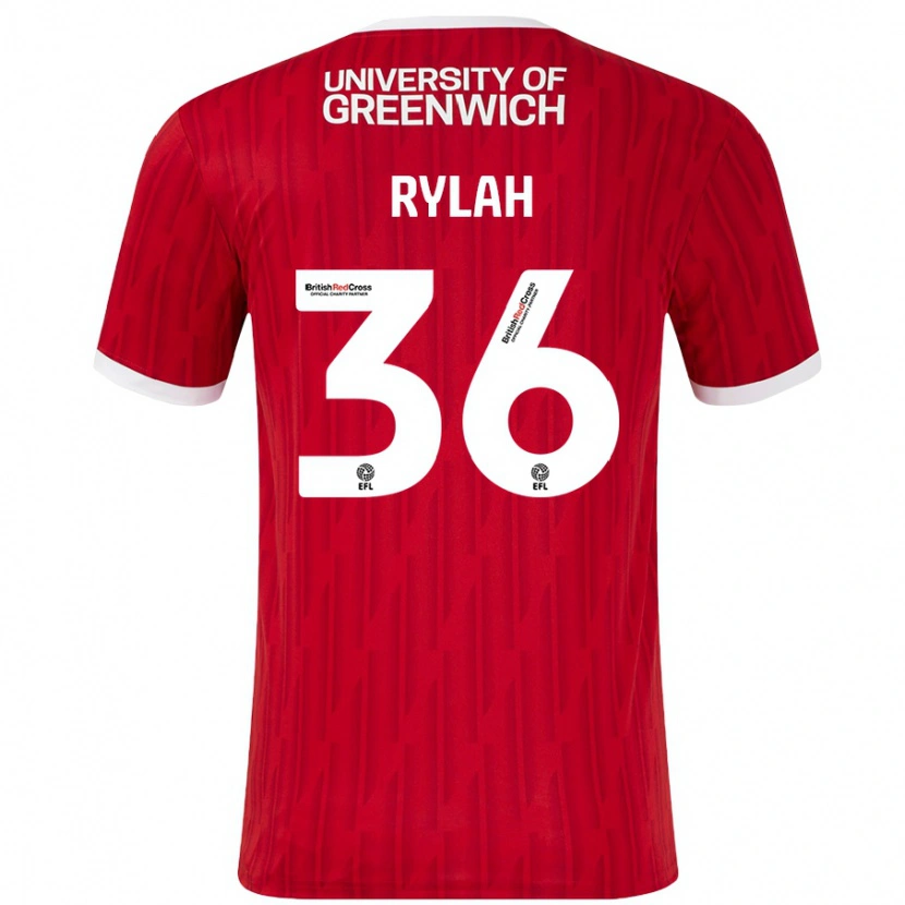 Danxen Niño Camiseta Henry Rylah #36 Rojo Blanco 1ª Equipación 2024/25 La Camisa