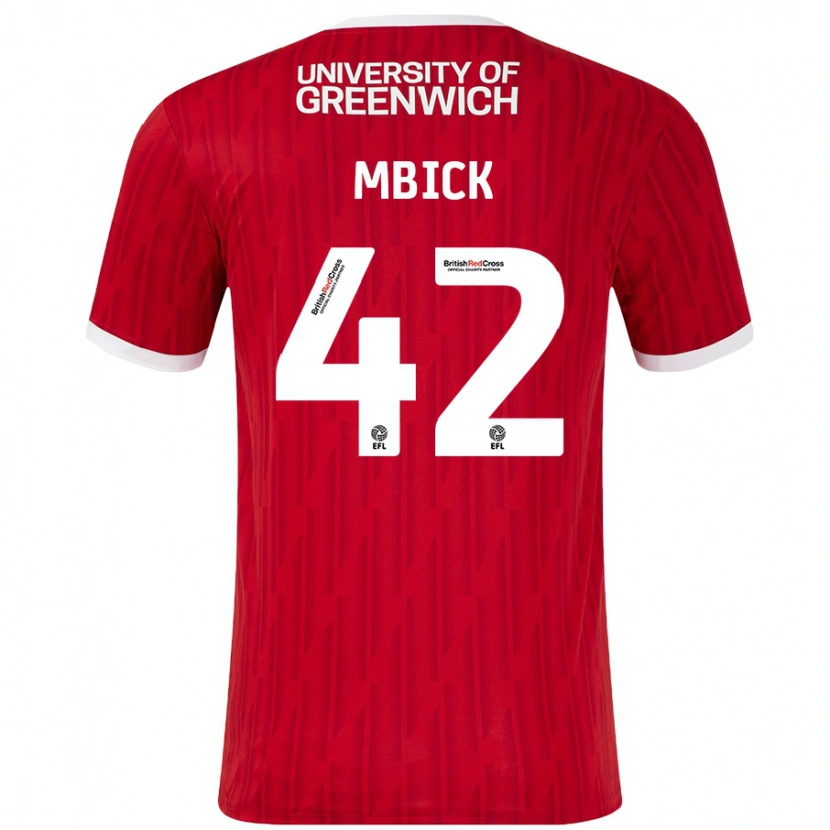 Danxen Niño Camiseta Micah Mbick #42 Rojo Blanco 1ª Equipación 2024/25 La Camisa