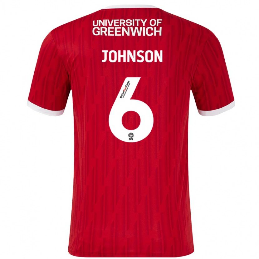 Danxen Niño Camiseta Melissa Johnson #6 Rojo Blanco 1ª Equipación 2024/25 La Camisa