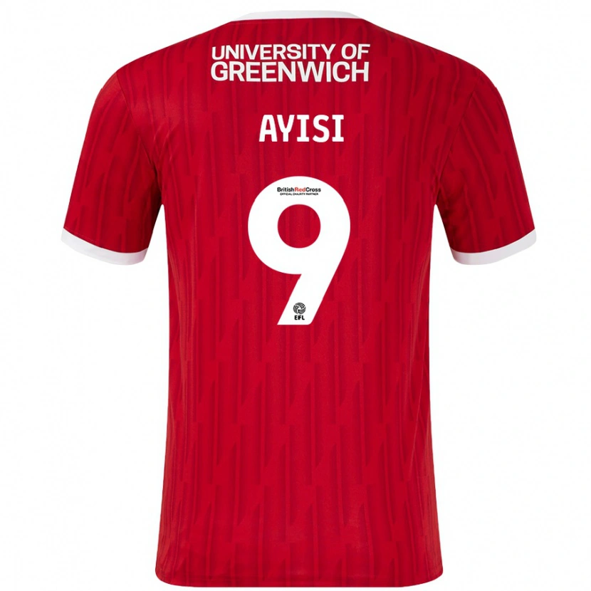 Danxen Niño Camiseta Freda Ayisi #9 Rojo Blanco 1ª Equipación 2024/25 La Camisa