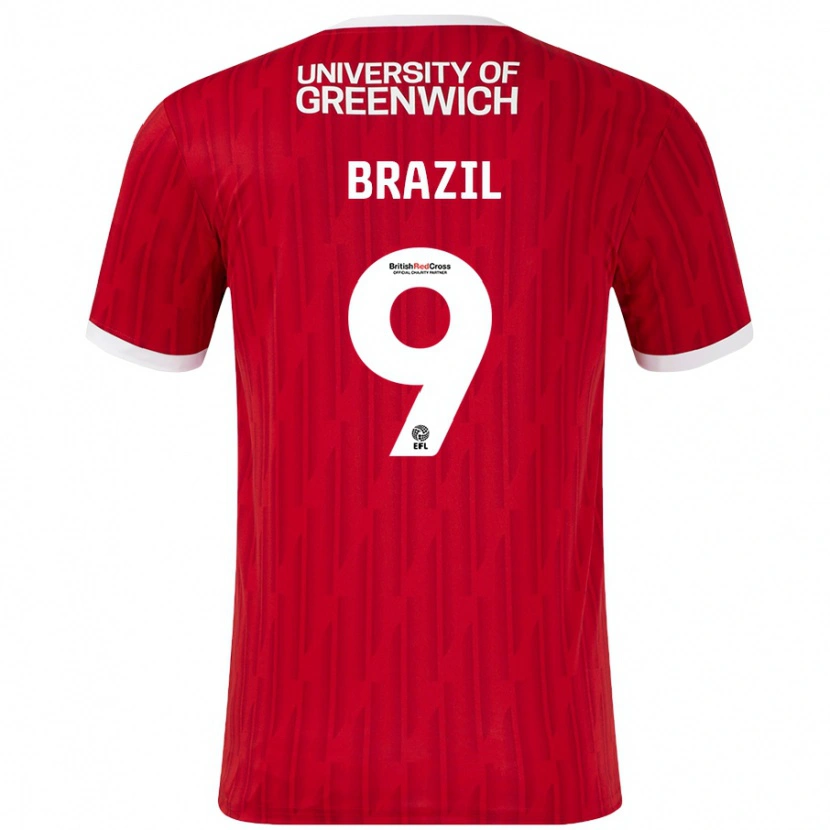 Danxen Niño Camiseta Ellie Brazil #9 Rojo Blanco 1ª Equipación 2024/25 La Camisa