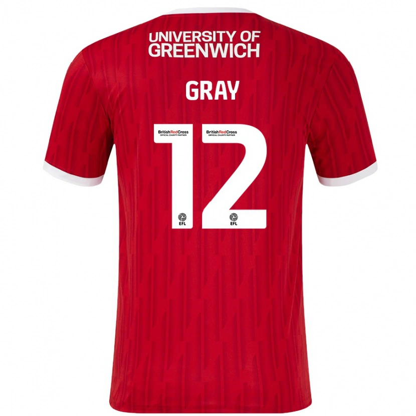 Danxen Niño Camiseta Jessica Gray #12 Rojo Blanco 1ª Equipación 2024/25 La Camisa