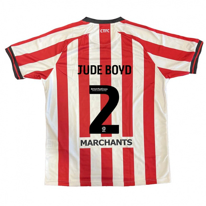 Danxen Niño Camiseta Arkell Jude-Boyd #2 Rojo Blanco 1ª Equipación 2024/25 La Camisa