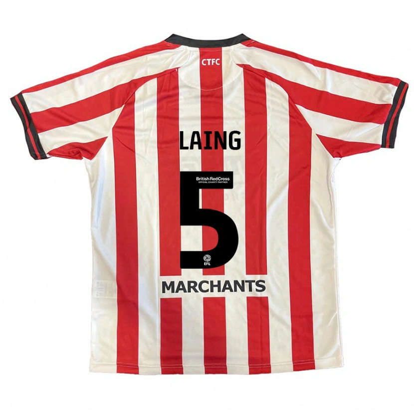 Danxen Niño Camiseta Levi Laing #5 Rojo Blanco 1ª Equipación 2024/25 La Camisa