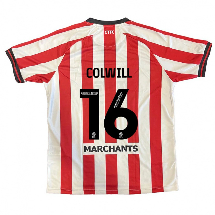 Danxen Niño Camiseta Joel Colwill #16 Rojo Blanco 1ª Equipación 2024/25 La Camisa