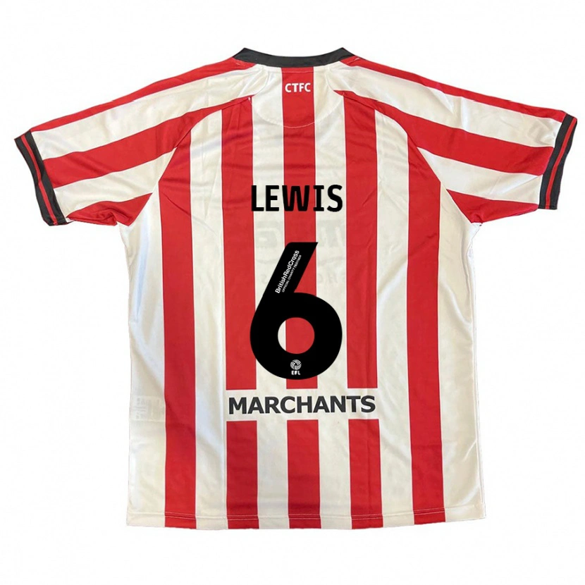 Danxen Niño Camiseta Megan Lewis #6 Rojo Blanco 1ª Equipación 2024/25 La Camisa