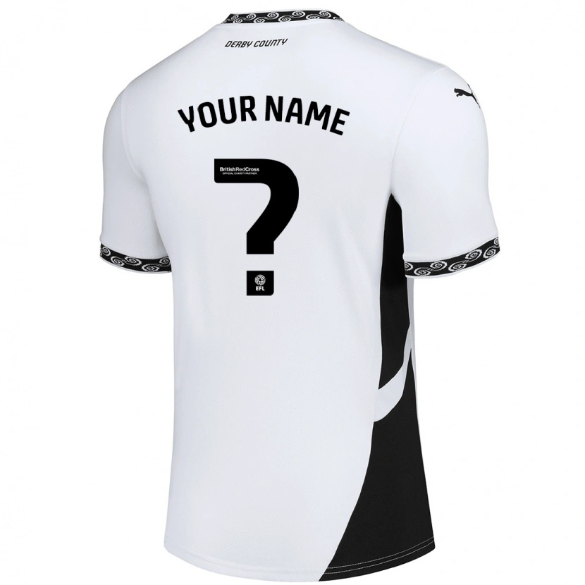 Danxen Niño Camiseta Su Nombre #0 Blanco Negro 1ª Equipación 2024/25 La Camisa