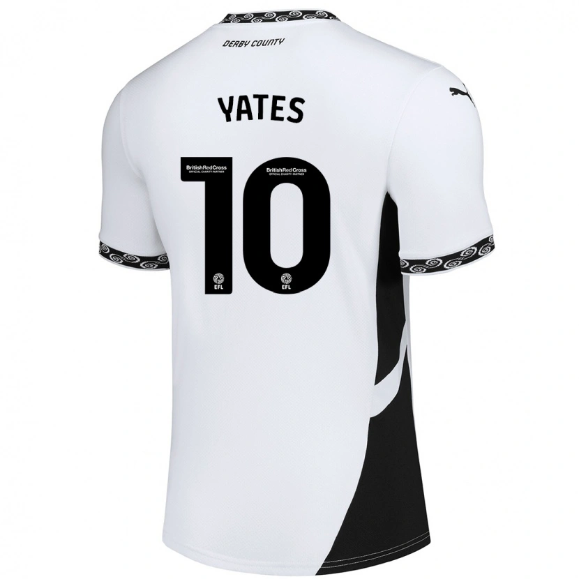 Danxen Niño Camiseta Jerry Yates #10 Blanco Negro 1ª Equipación 2024/25 La Camisa