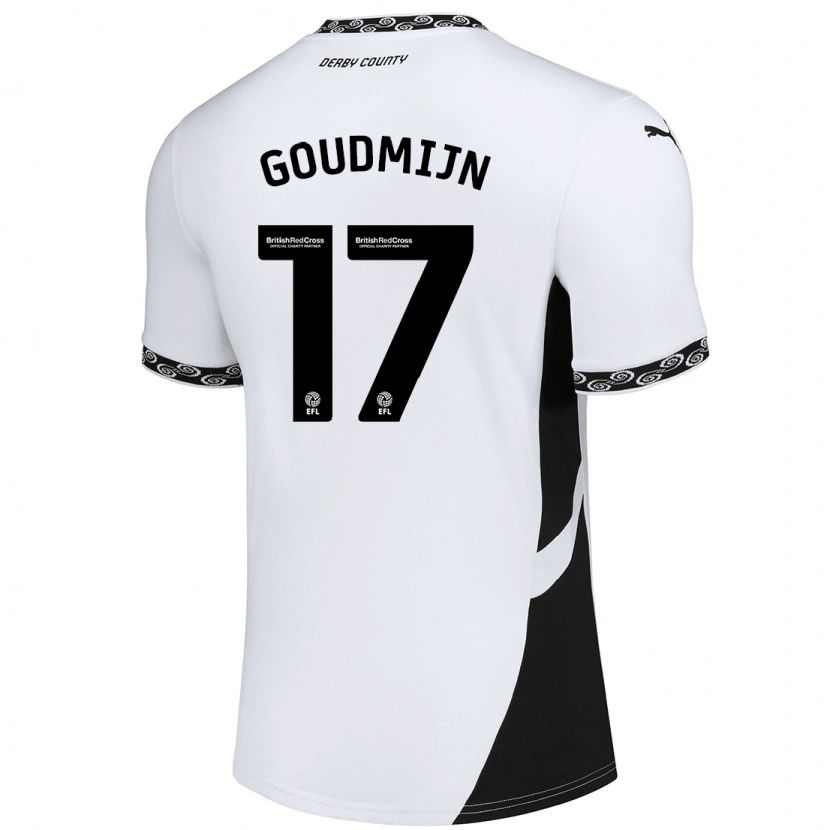 Danxen Niño Camiseta Kenzo Goudmijn #17 Blanco Negro 1ª Equipación 2024/25 La Camisa