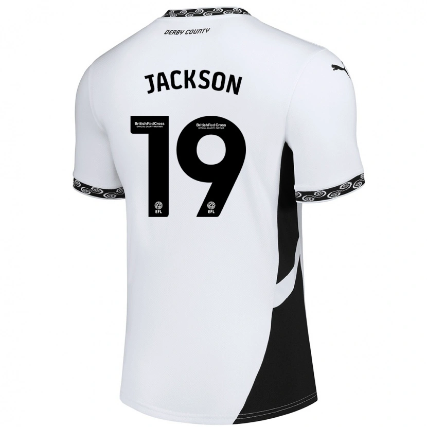 Danxen Niño Camiseta Kayden Jackson #19 Blanco Negro 1ª Equipación 2024/25 La Camisa