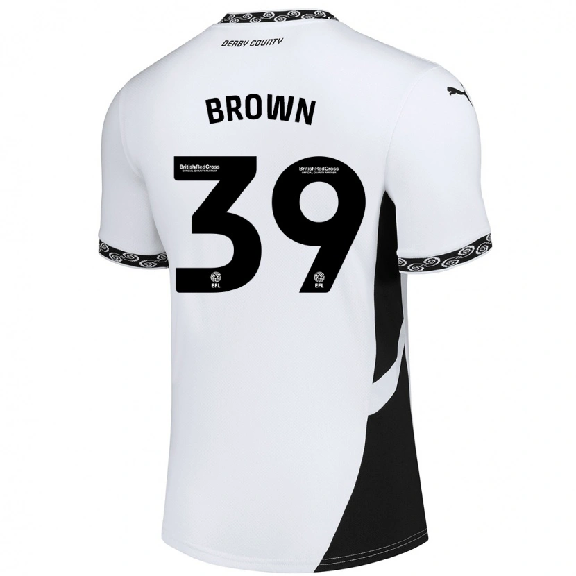 Danxen Niño Camiseta Dajaune Brown #39 Blanco Negro 1ª Equipación 2024/25 La Camisa