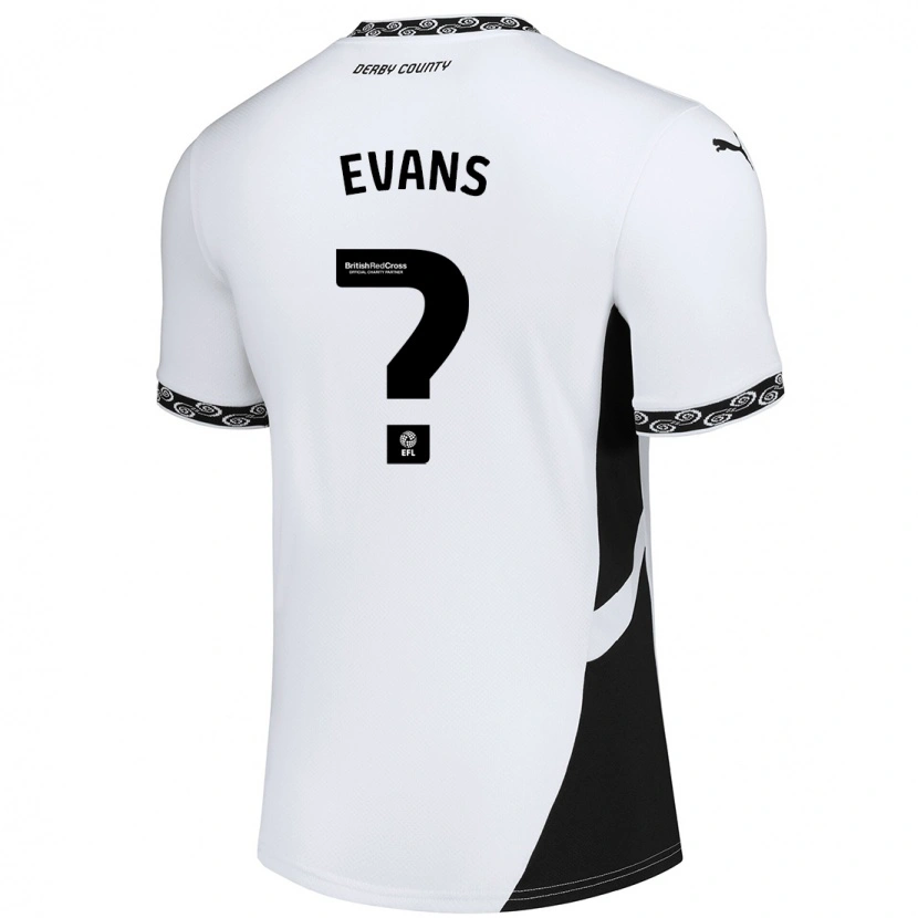 Danxen Niño Camiseta Harry Evans #0 Blanco Negro 1ª Equipación 2024/25 La Camisa