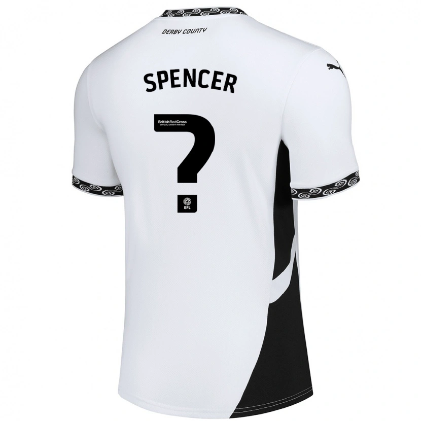 Danxen Niño Camiseta Morten Spencer #0 Blanco Negro 1ª Equipación 2024/25 La Camisa