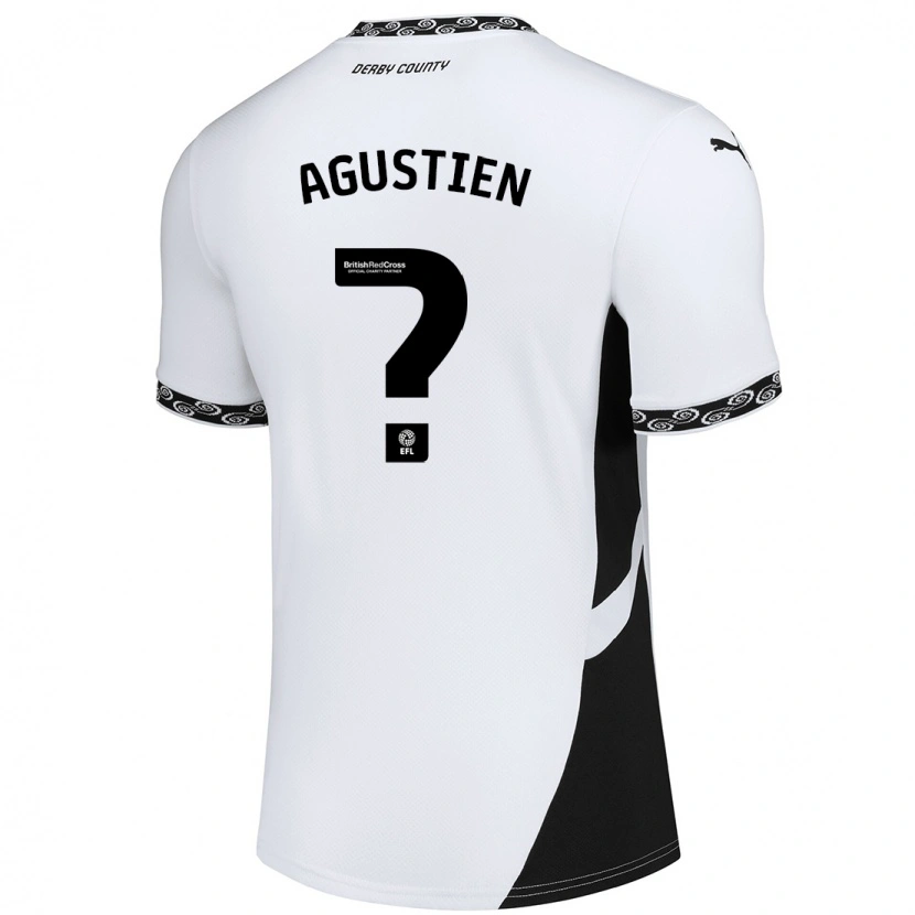 Danxen Niño Camiseta Demiane Agustien #0 Blanco Negro 1ª Equipación 2024/25 La Camisa