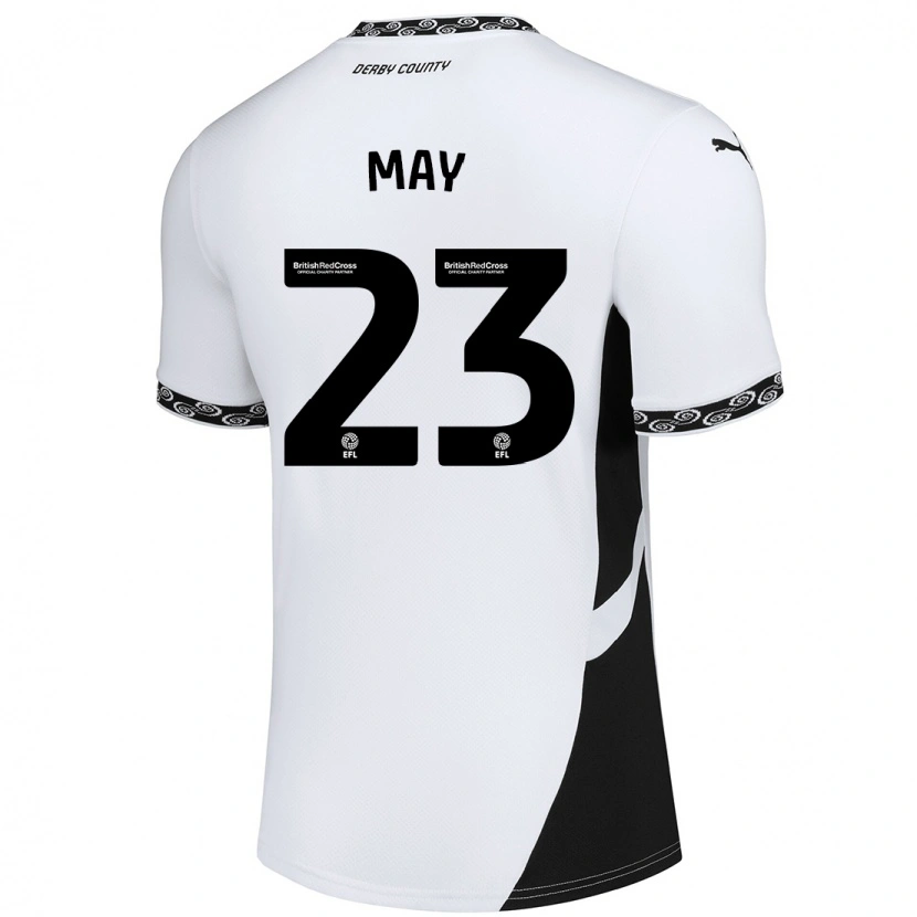 Danxen Niño Camiseta Rebecca May #23 Blanco Negro 1ª Equipación 2024/25 La Camisa