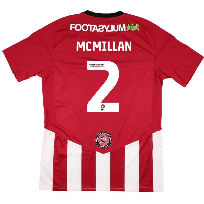 Danxen Niño Camiseta Jack Mcmillan #2 Rojo Blanco 1ª Equipación 2024/25 La Camisa