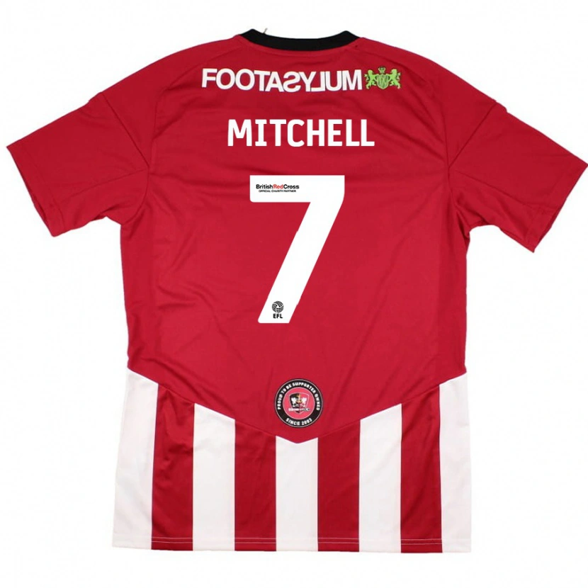 Danxen Niño Camiseta Demetri Mitchell #7 Rojo Blanco 1ª Equipación 2024/25 La Camisa