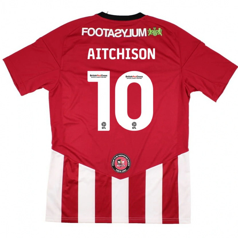 Danxen Niño Camiseta Jack Aitchison #10 Rojo Blanco 1ª Equipación 2024/25 La Camisa