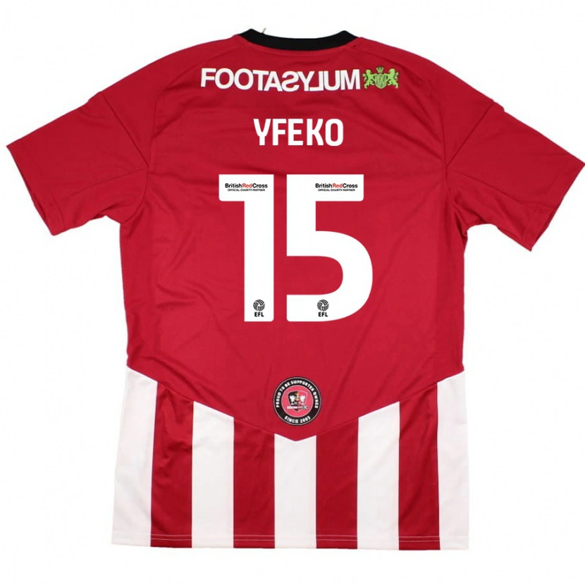 Danxen Niño Camiseta Johnly Yfeko #15 Rojo Blanco 1ª Equipación 2024/25 La Camisa