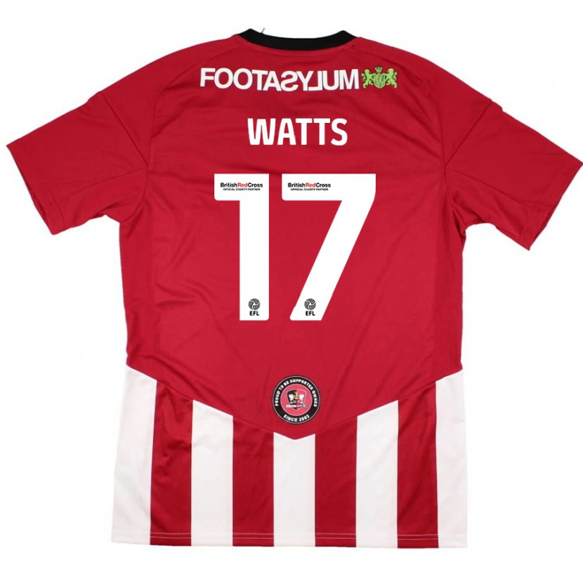 Danxen Niño Camiseta Caleb Watts #17 Rojo Blanco 1ª Equipación 2024/25 La Camisa