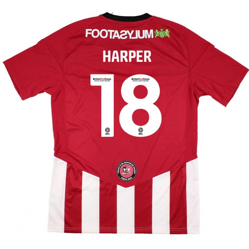 Danxen Niño Camiseta Vincent Harper #18 Rojo Blanco 1ª Equipación 2024/25 La Camisa