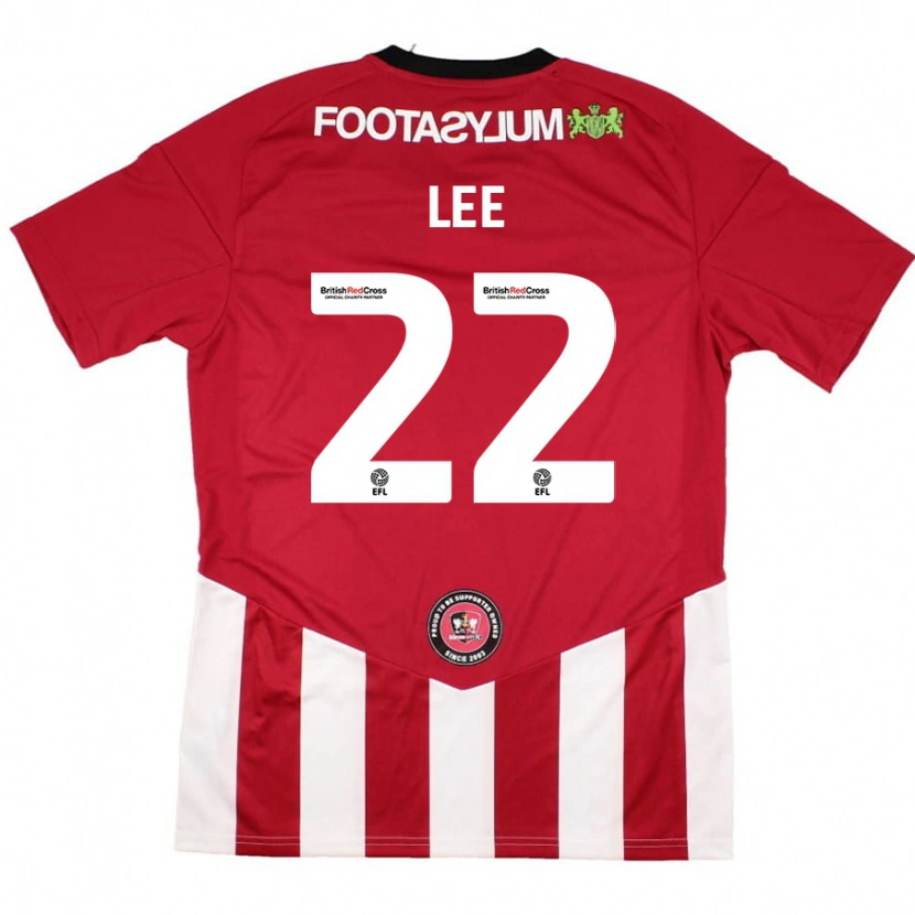 Danxen Niño Camiseta Harry Lee #22 Rojo Blanco 1ª Equipación 2024/25 La Camisa